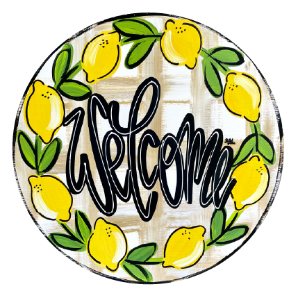 LILY PAD DESIGNS WELCOME WITH LEMONS BROWN