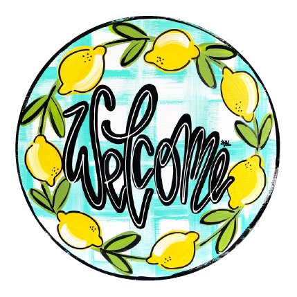 LILY PAD DESIGNS WELCOME WITH LEMONS TEAL