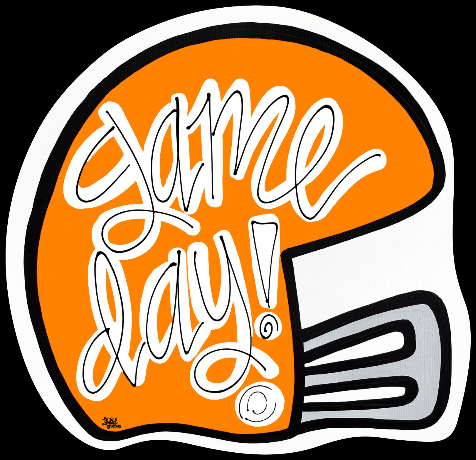 LILY PAD DESIGNS ORANGE FOOTBALL HELMET GAME DAY