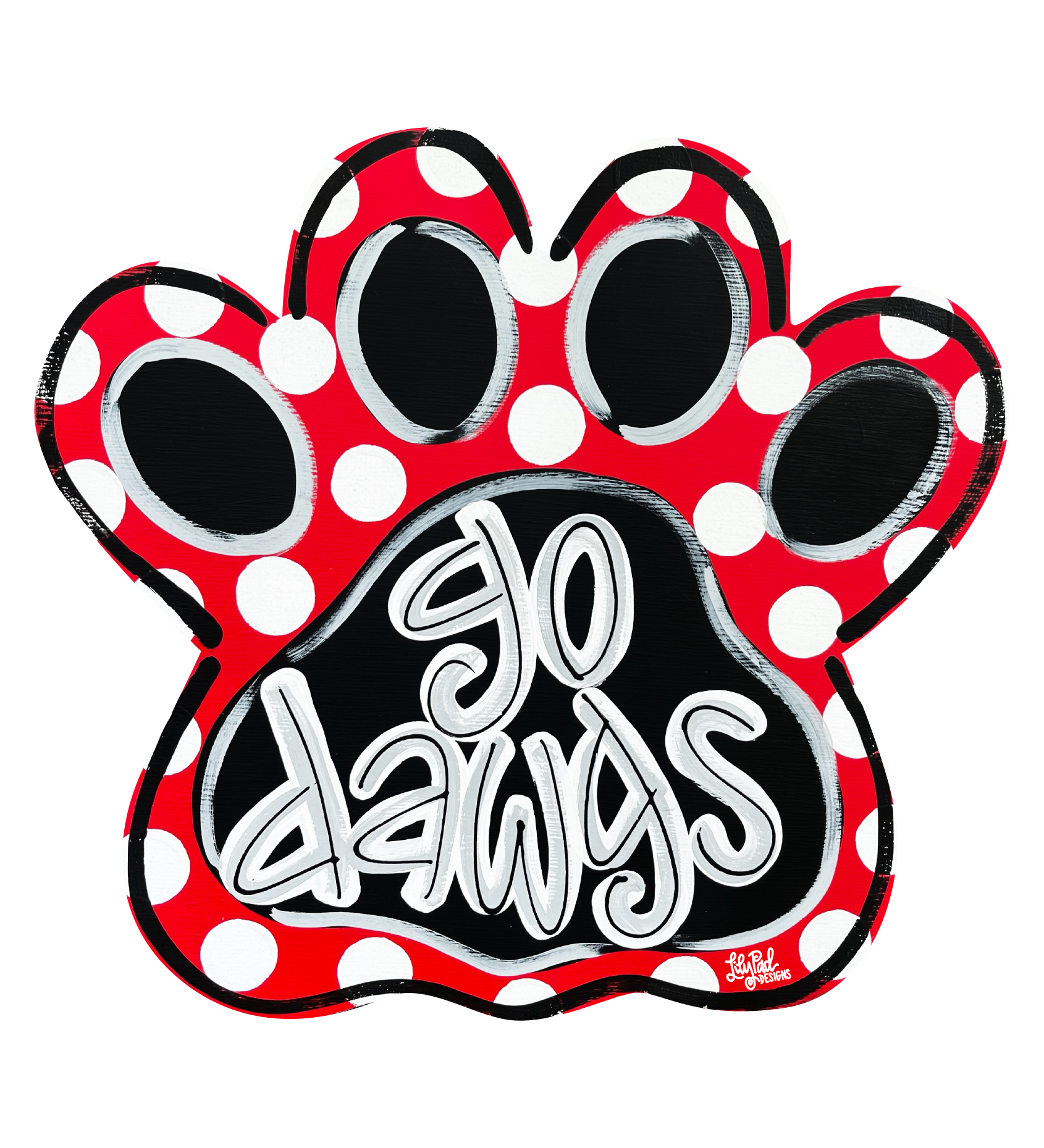 LILY PAD DESIGNS PAW PRINT WITH GO DAWGS IN THE MIDDLE