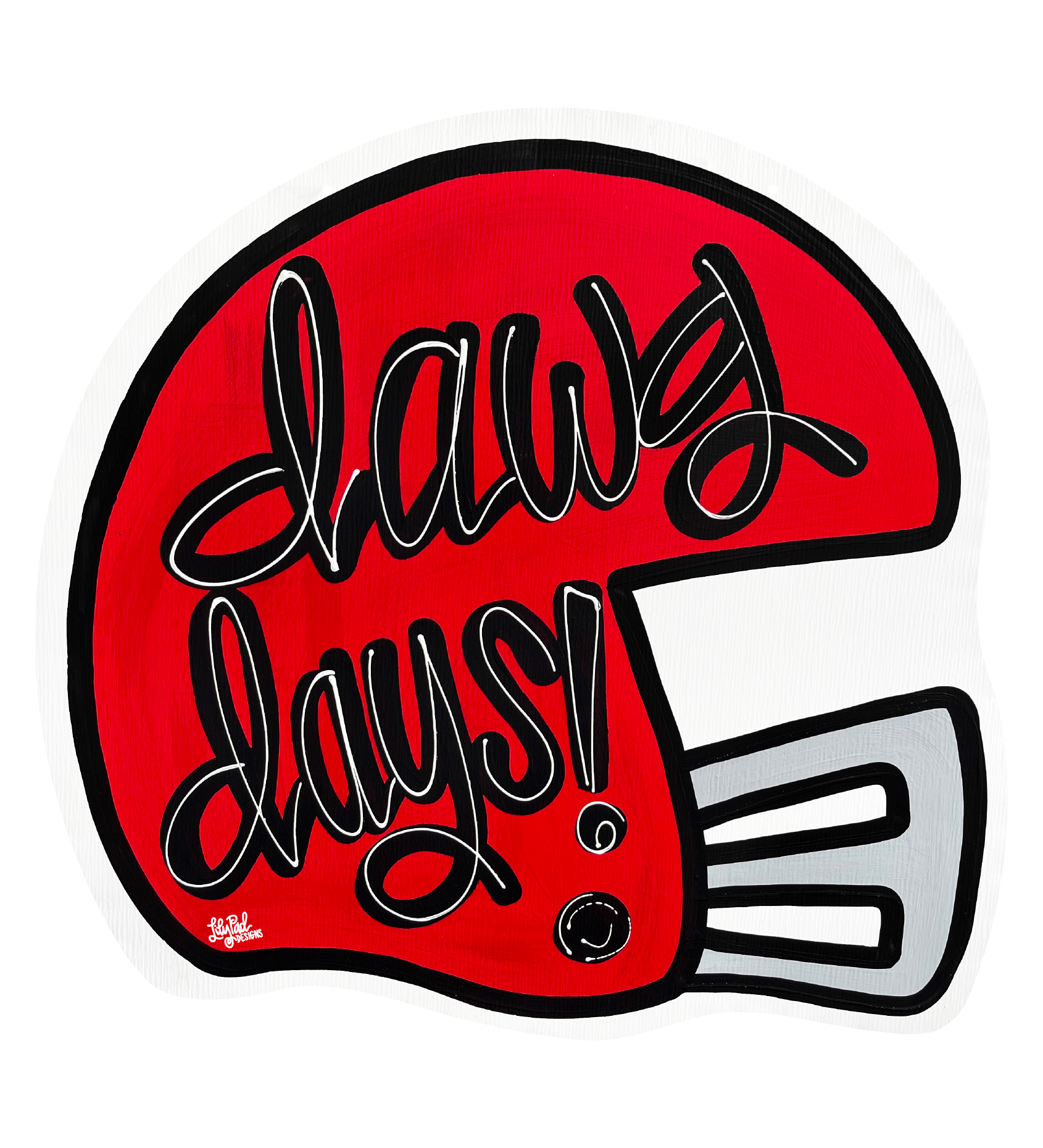 LILY PAD DESIGNS RED HELMET WITH DAWG DAYS