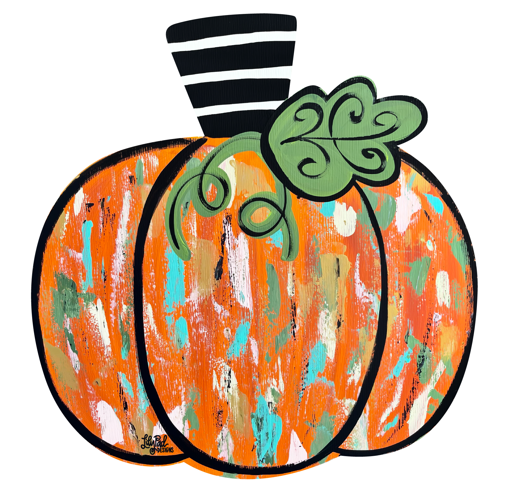 LILY PAD DESIGNS PAINT SPLATTERED PUMPKIN