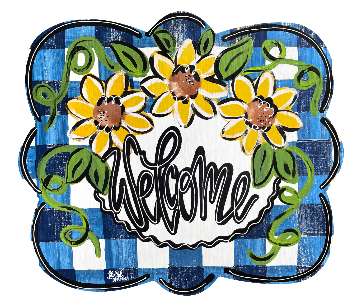 LILY PAD DESIGNS WELCOME SUNFLOWER PLAQUE