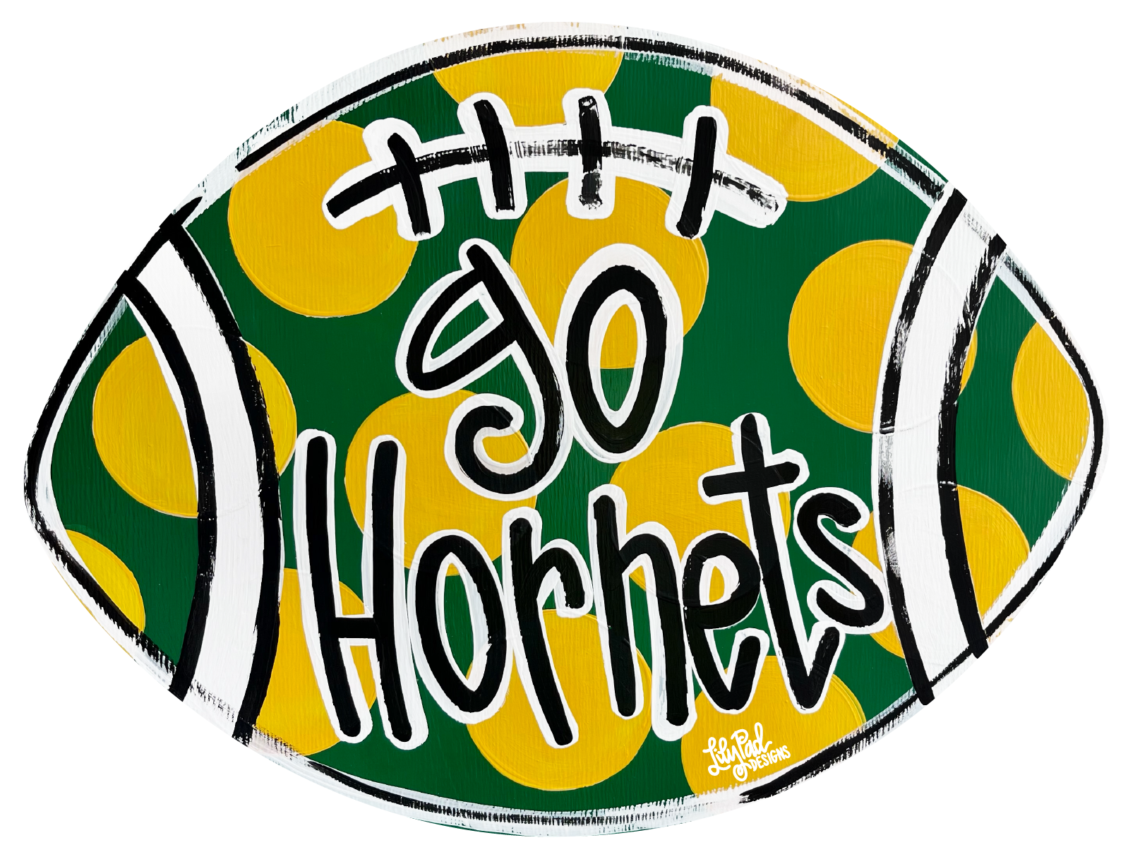 LILY PAD DESIGNS YELLOW AND GREEN GO HORNETS