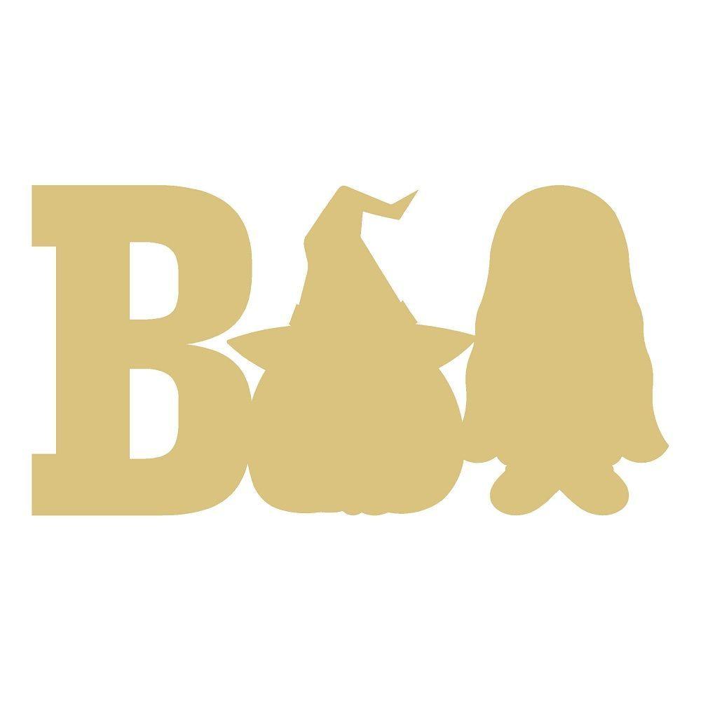 Basic Shape Boo MDF Cutout Boo Ghost Witch Silhouette - Unfinished For DIY