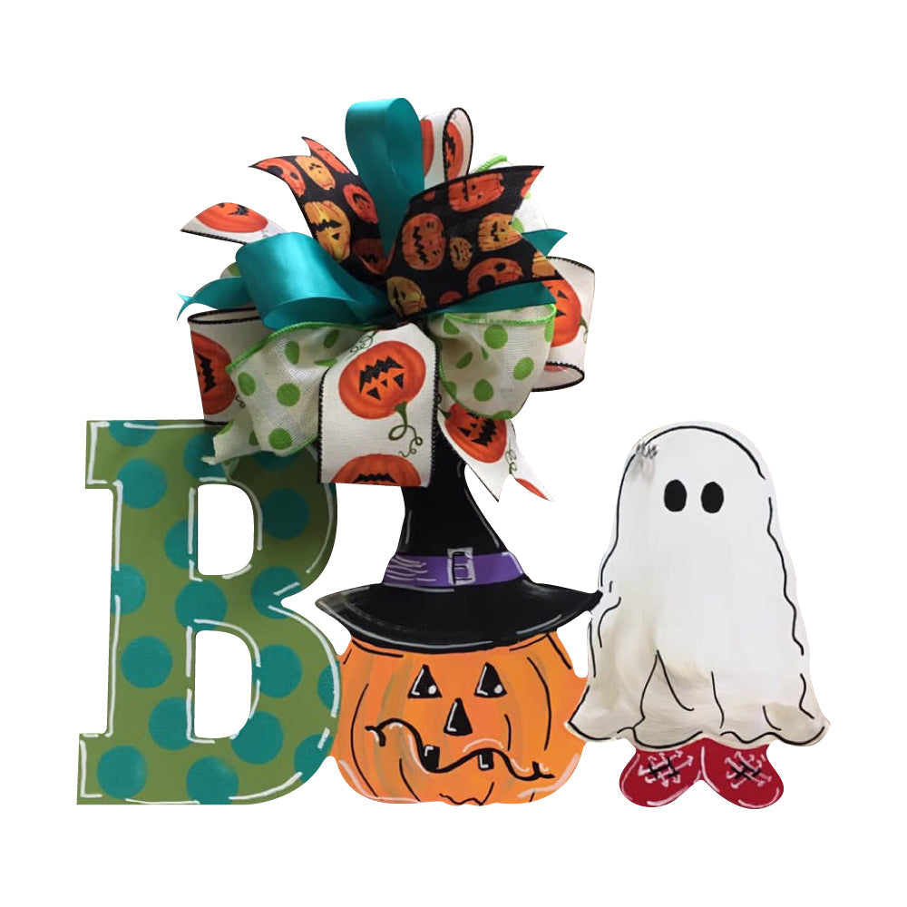 Basic Shape Boo MDF Cutout Boo Ghost Witch Silhouette - Unfinished For DIY