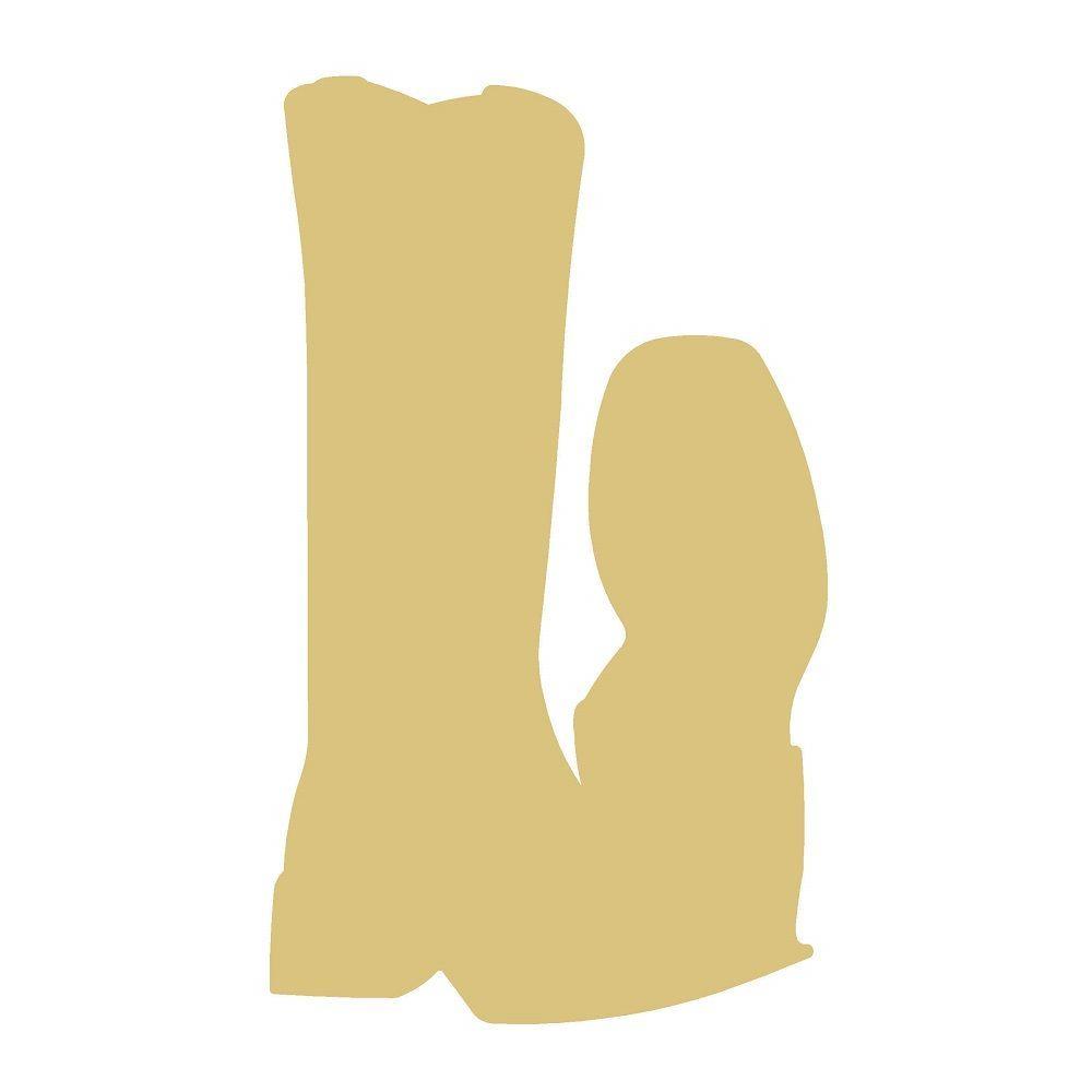 Basic Shape Boot MDF Cutout Silhouette - Unfinished For DIY