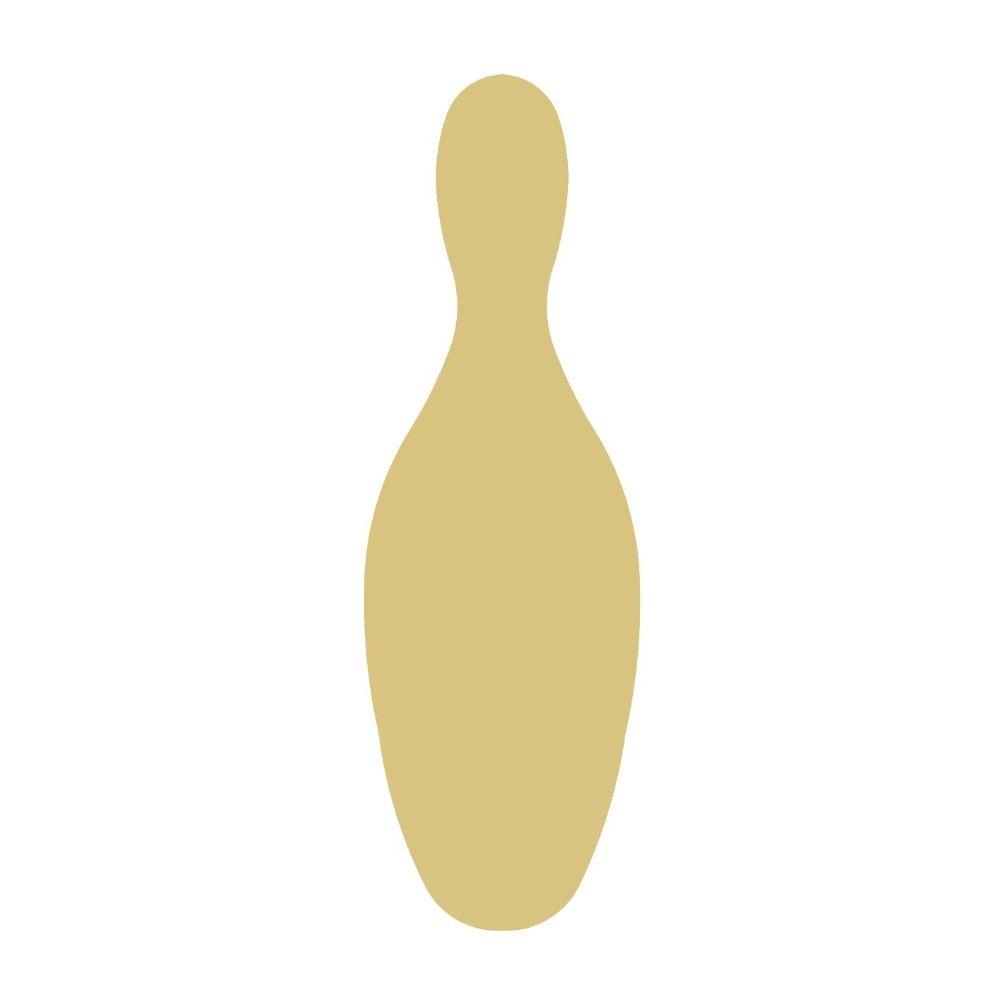 Basic Shape Bowling Pin MDF Cutout Silhouette - Unfinished For DIY