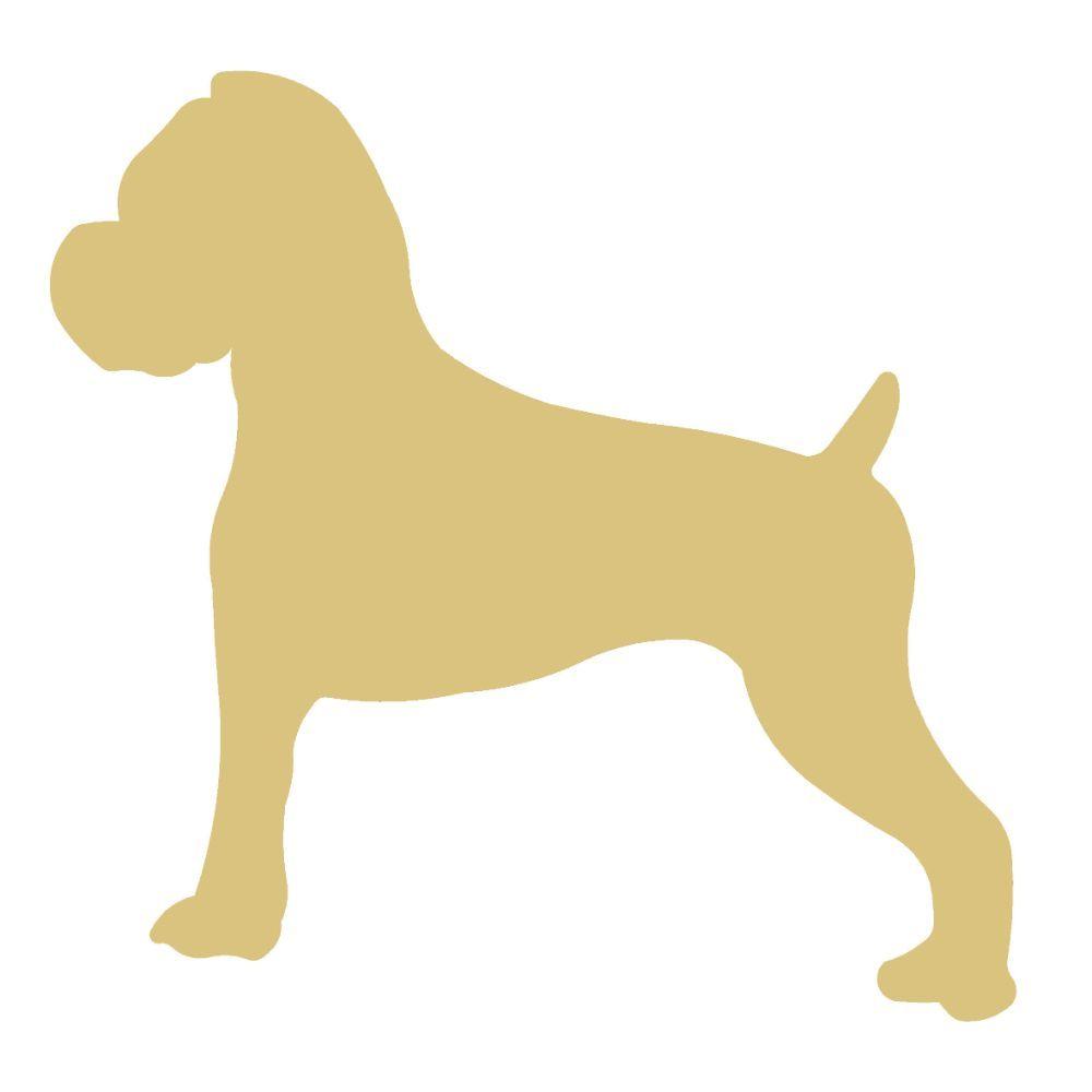 Basic Shape Boxer MDF Cutout Dog Silhouette - Unfinished For DIY