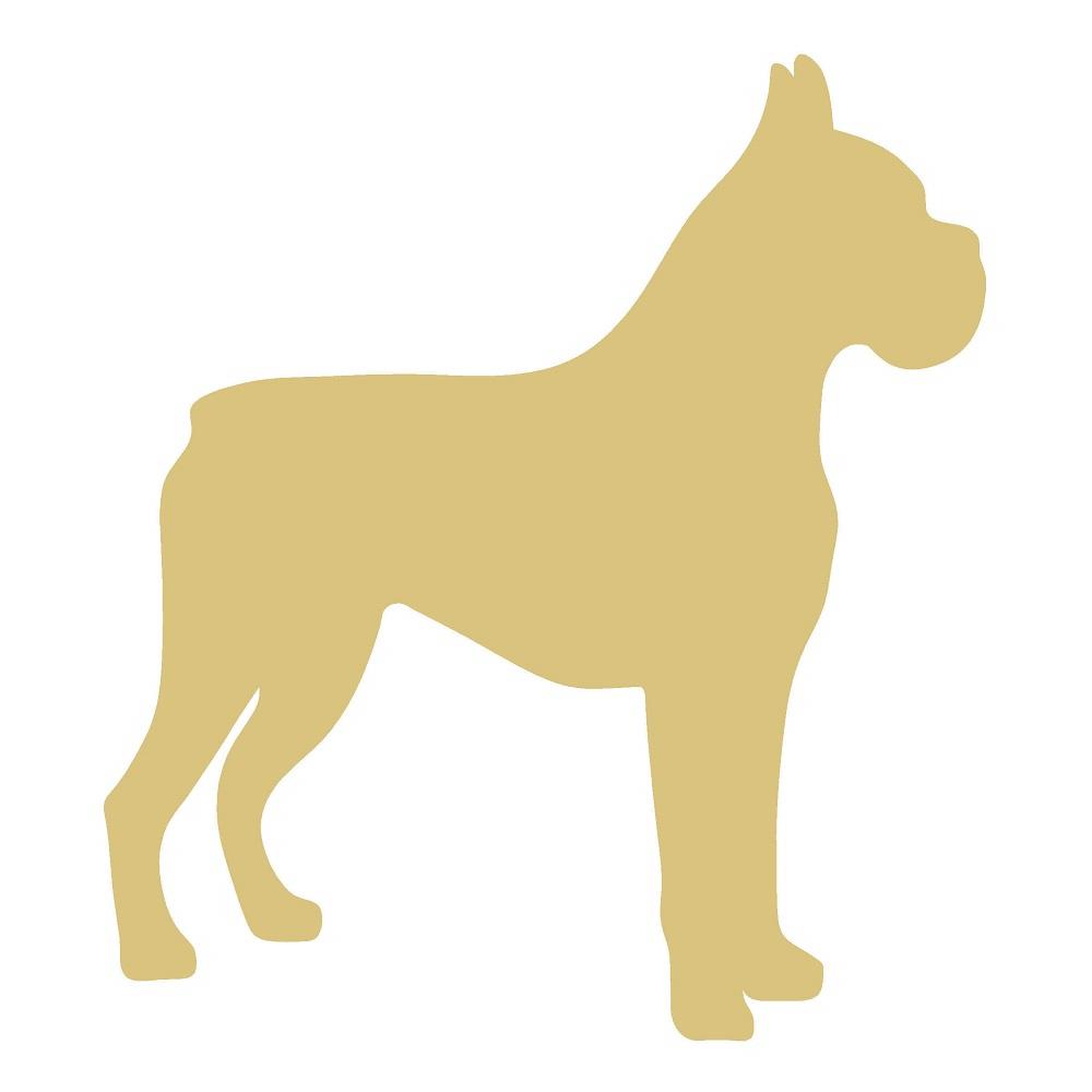 Basic Shape Boxer Dog MDF Cutout Dog Silhouette - Unfinished For DIY