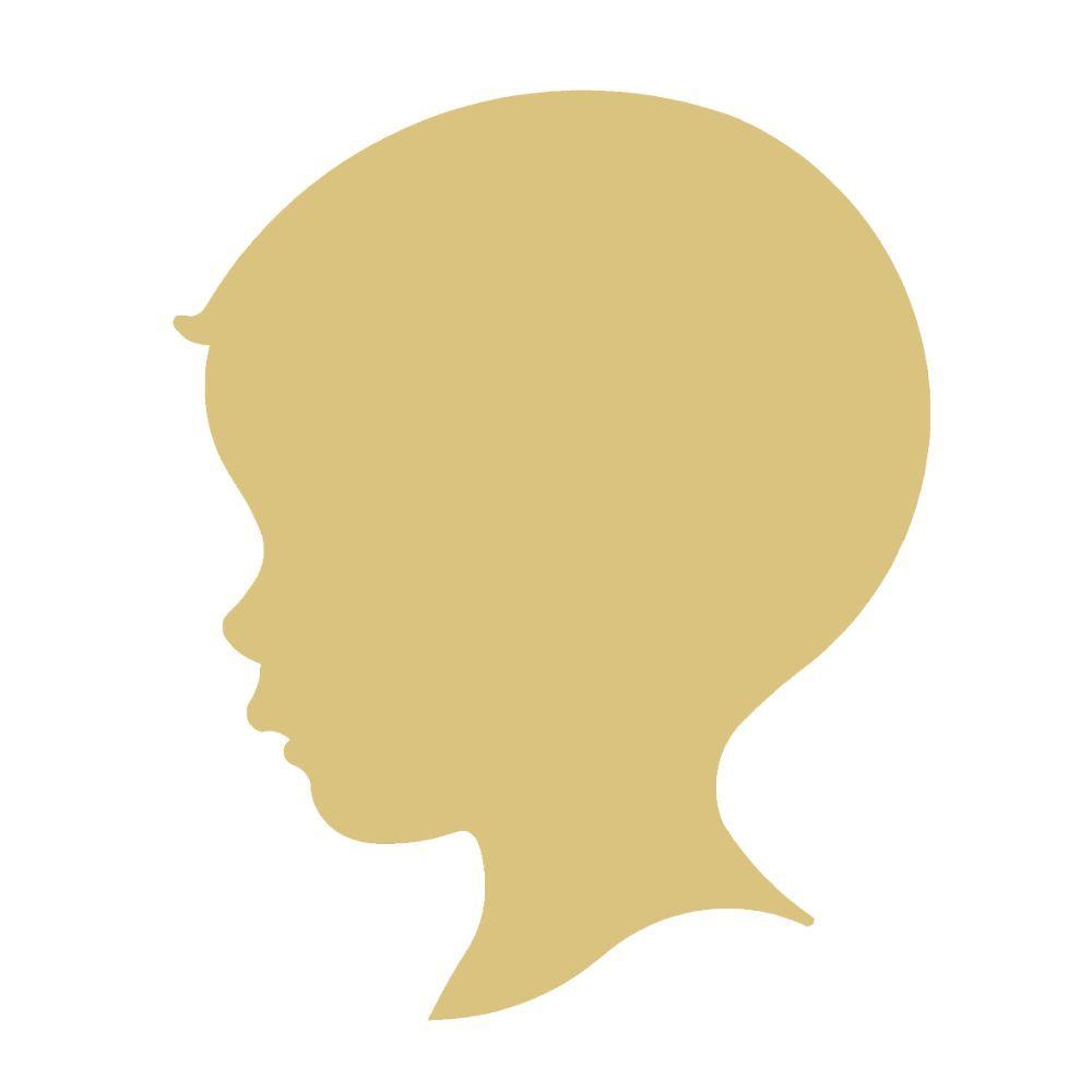 Basic Shape Boy Head MDF Cutout Silhouette Style 3 - Unfinished For DIY