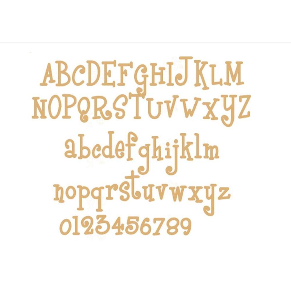 Basic Shape Brayden Font MDF Cutout Alphabet A-Z And Numbers 0-9 - Unfinished For DIY