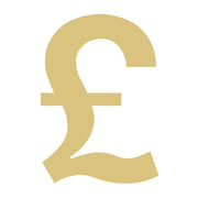 Basic Shape British Pound Sign MDF Cutout Currency Symbol - Unfinished For DIY