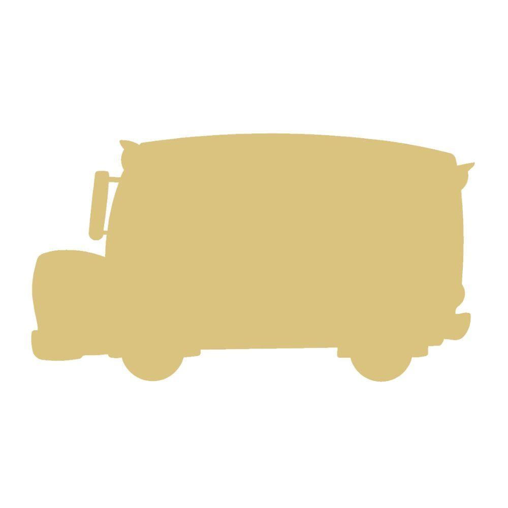 Basic Shape Bus MDF Cutout Silhouette Style 4 - Unfinished For DIY