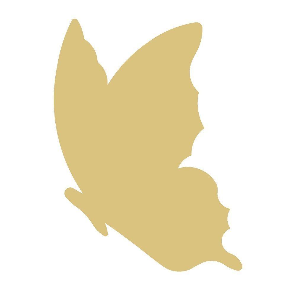 Basic Shape Butterfly From Side MDF Cutout Silhouette - Unfinished For DIY