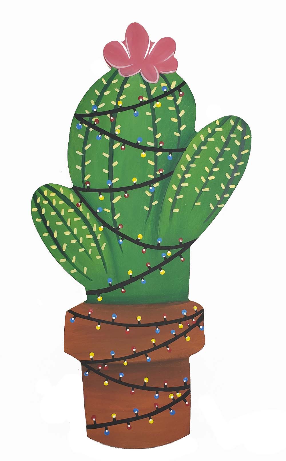 Basic Shape Cactus MDF Cutout Desert Decor - Unfinished For DIY