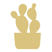 Basic Shape Cactus MDF Cutout Duo In Pot Silhouette - Unfinished For DIY