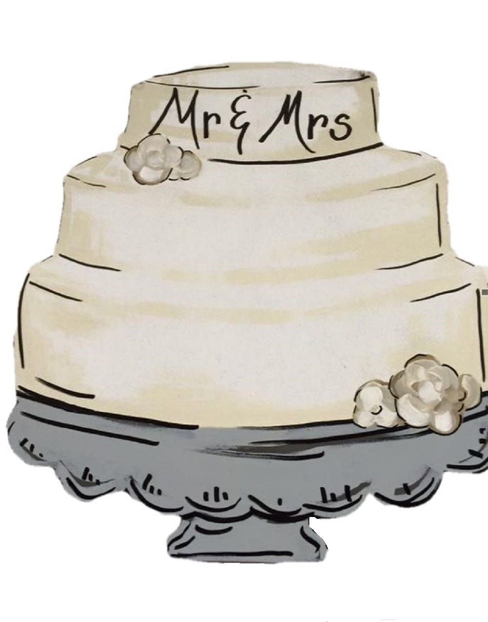 Basic Shape Tiered Cake MDF Cutout Silhouette - Unfinished For DIY