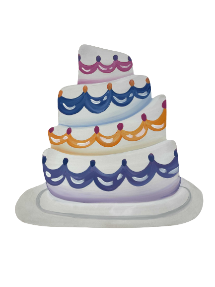 Basic Shape Tiered Cake MDF Cutout Five-Tier Silhouette - Unfinished For DIY