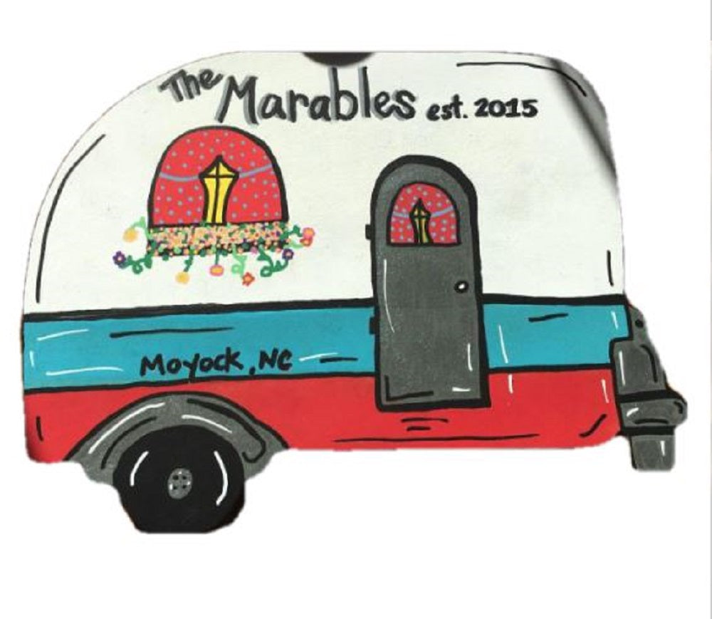 Basic Shape Camper MDF Cutout Travel Trailer Silhouette Style 1 - Unfinished For DIY