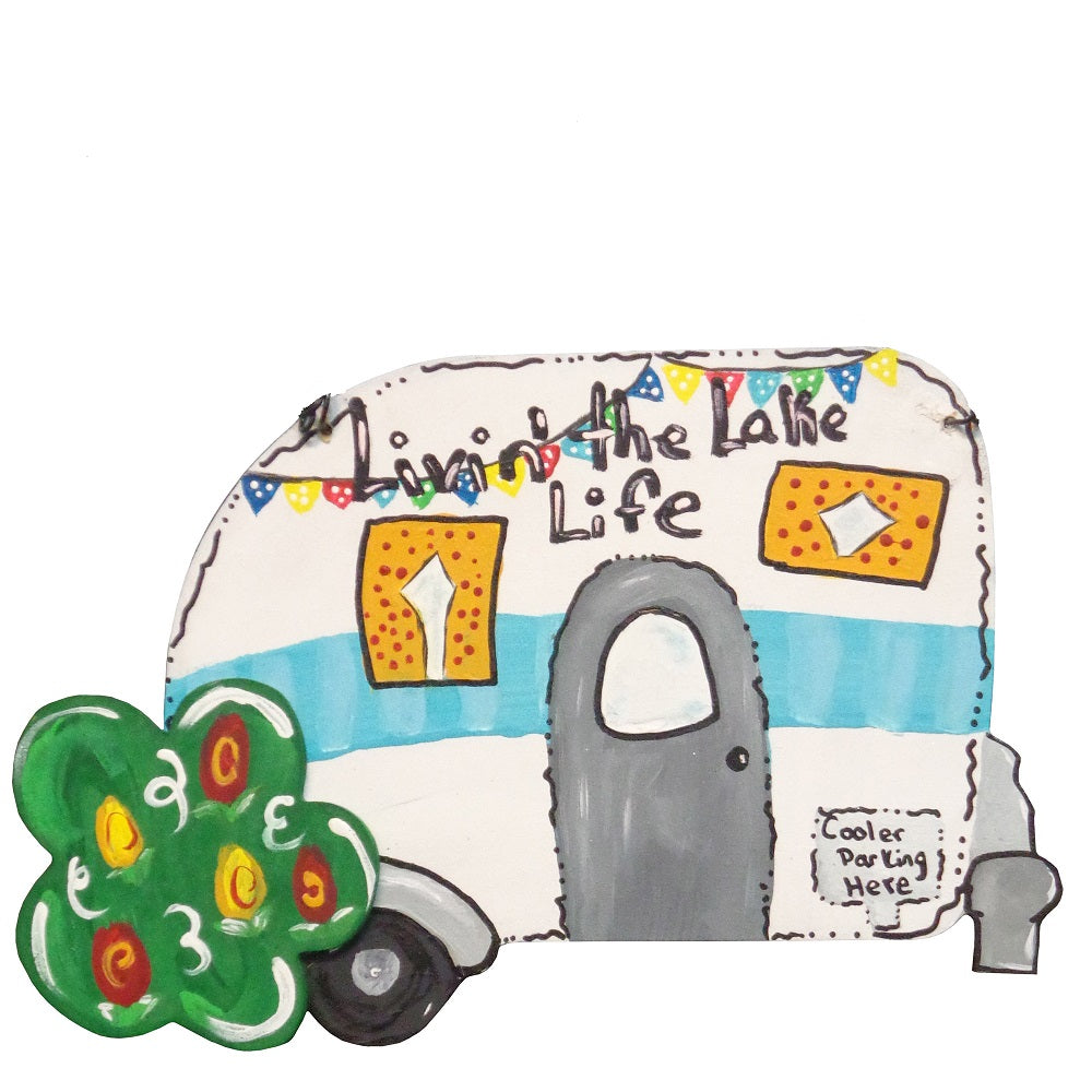 Basic Shape Camper MDF Cutout Travel Trailer Silhouette Style 1 - Unfinished For DIY