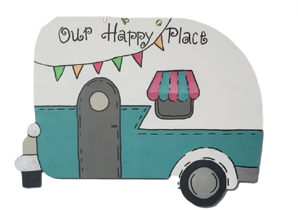 Basic Shape Camper MDF Cutout Travel Trailer Silhouette Style 1 - Unfinished For DIY