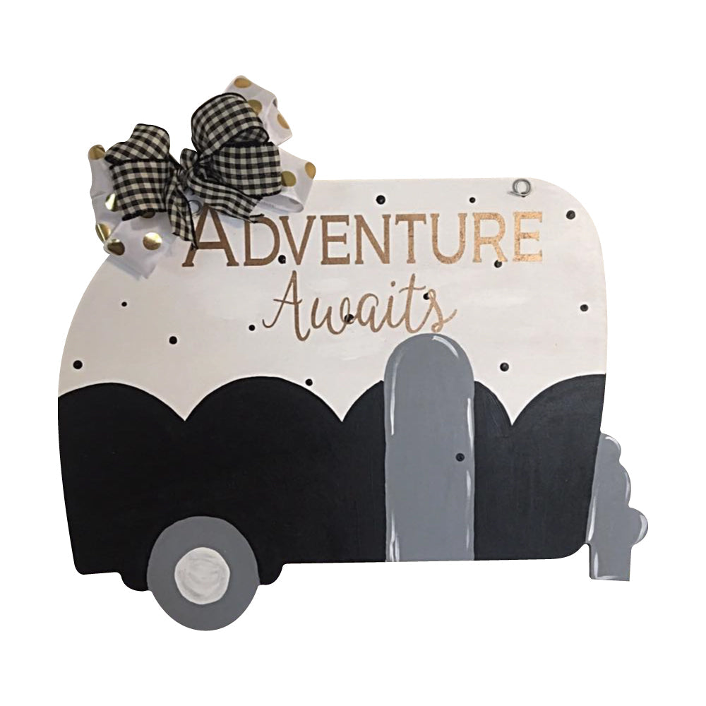 Basic Shape Camper MDF Cutout Travel Trailer Silhouette Style 1 - Unfinished For DIY