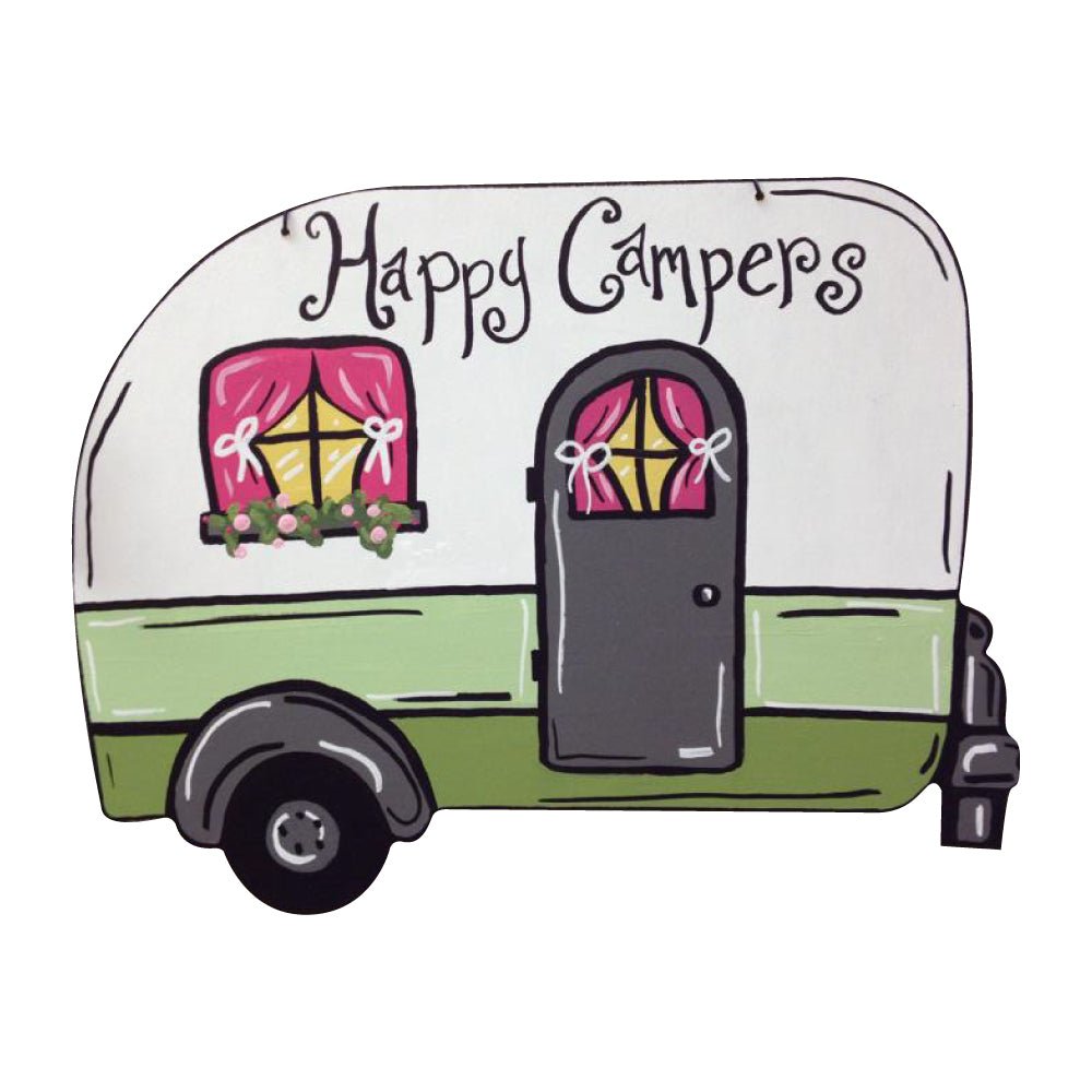 Basic Shape Camper MDF Cutout Travel Trailer Silhouette Style 1 - Unfinished For DIY