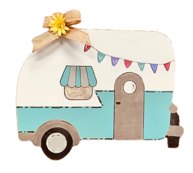 Basic Shape Camper MDF Cutout Travel Trailer Silhouette Style 1 - Unfinished For DIY