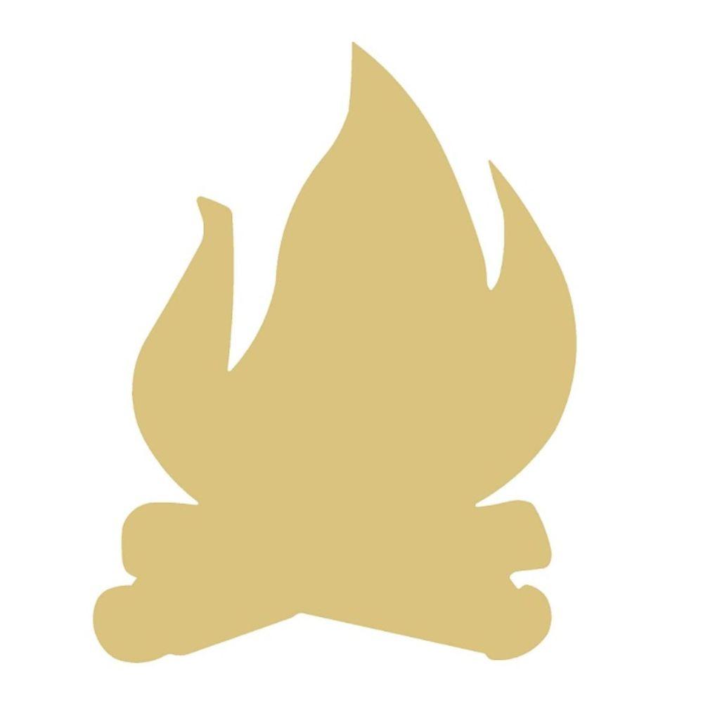 Basic Shape Flame MDF Cutout Campfire Silhouette - Unfinished For DIY
