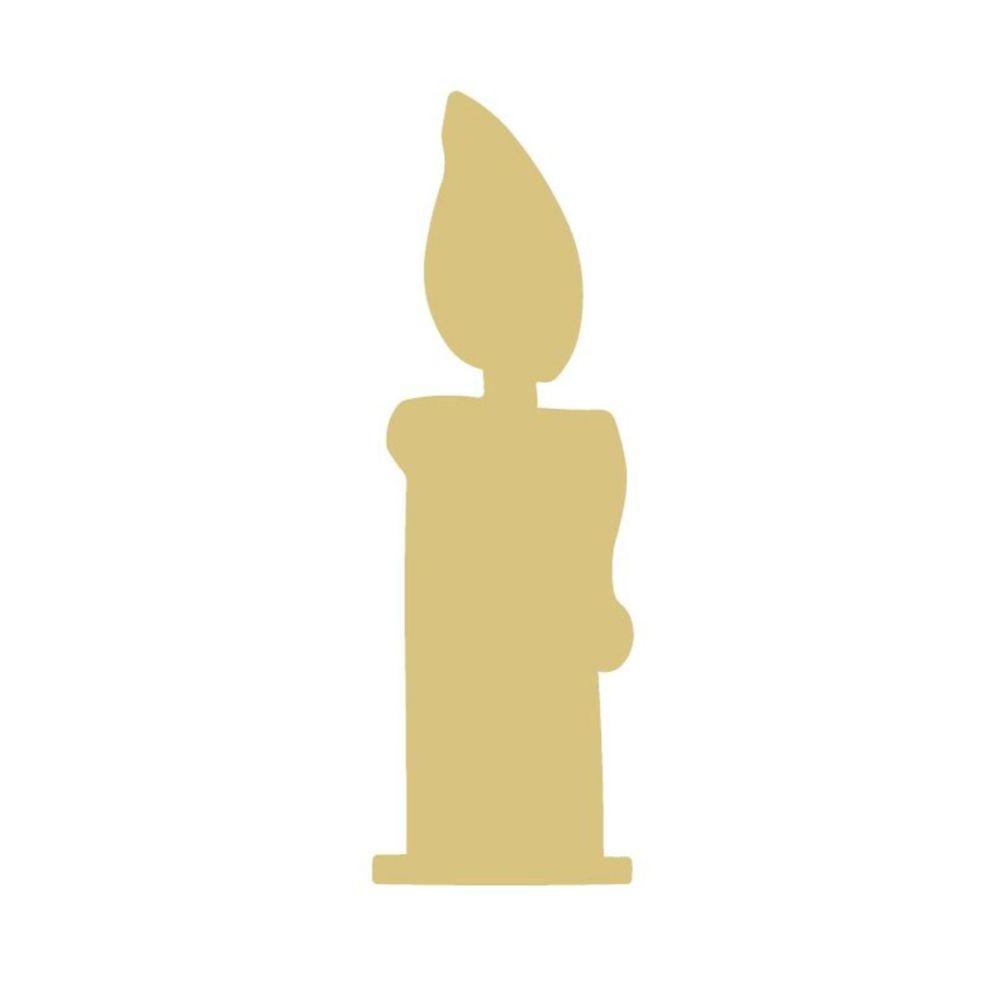 Basic Shape Candle MDF Cutout Silhouette - Unfinished For DIY