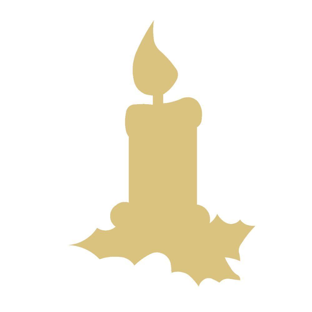 Basic Shape Candle MDF Cutout Holly Leaves - Unfinished For DIY
