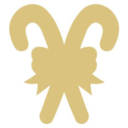 Basic Shape Candy Cane Bow MDF Cutout Christmas Silhouette - Unfinished For DIY