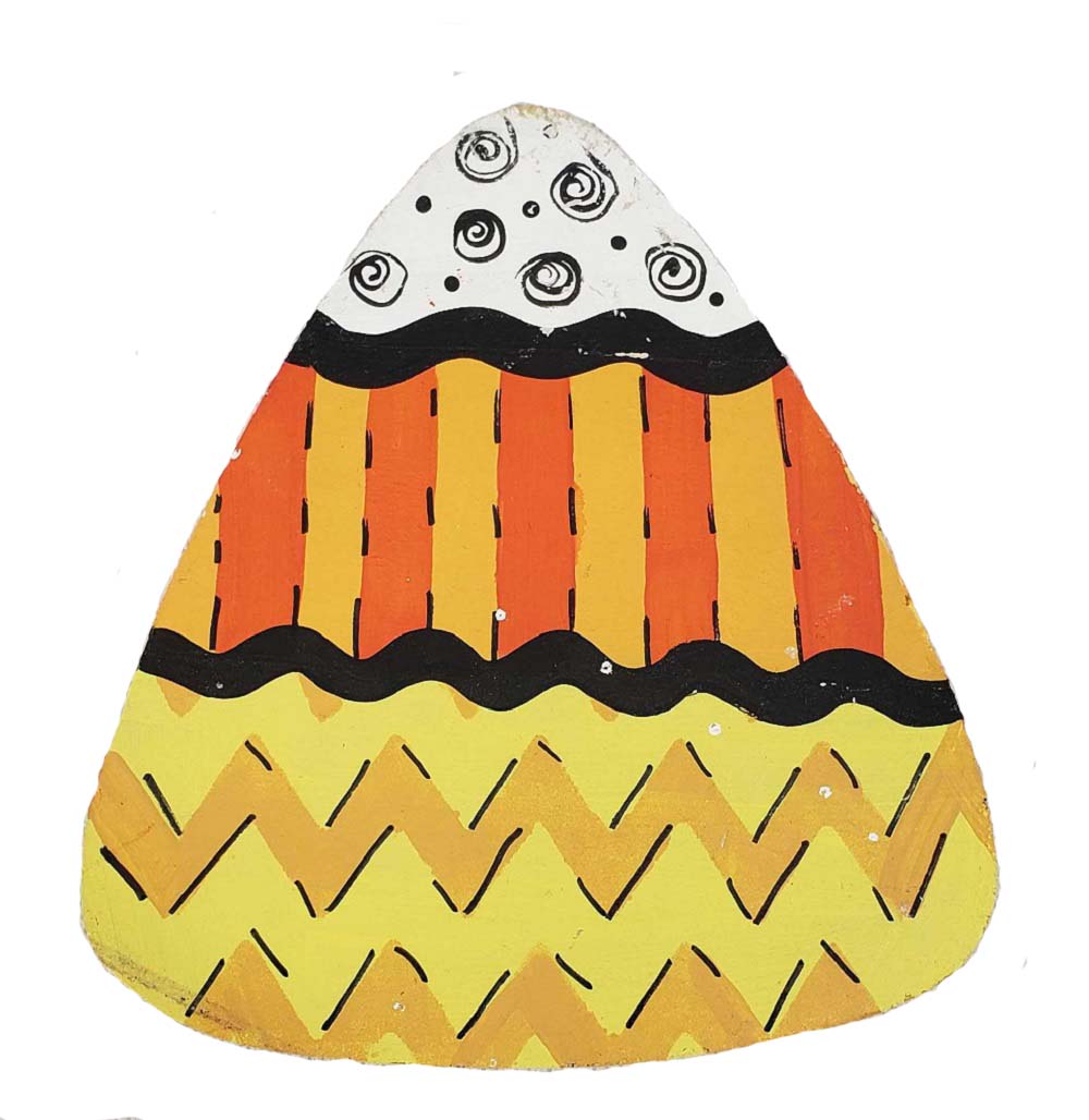 Basic Shape Candy Corn MDF Cutout Silhouette - Unfinished For DIY