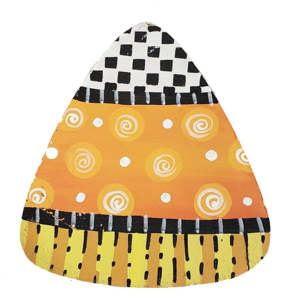 Basic Shape Candy Corn MDF Cutout Silhouette - Unfinished For DIY