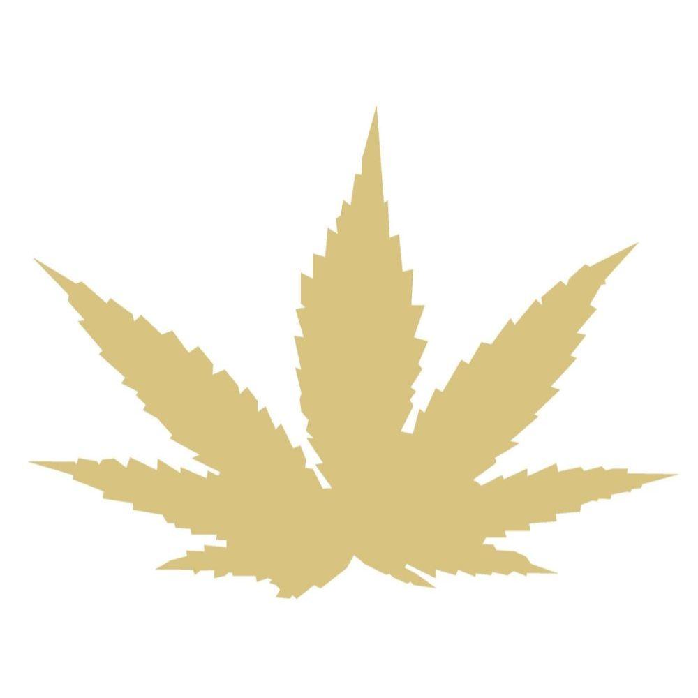 Basic Shape Cannabis Leaf MDF Cutout Silhouette Style 1 - Unfinished For DIY