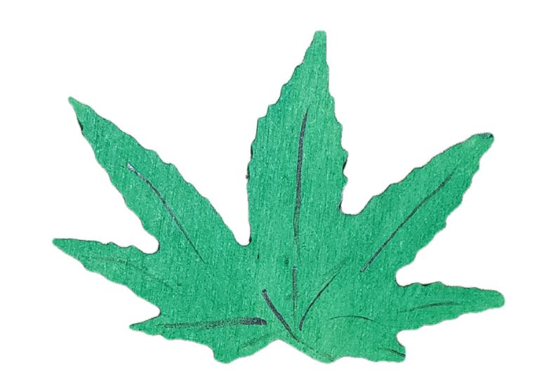 Basic Shape Cannabis Leaf MDF Cutout Silhouette Style 1 - Unfinished For DIY