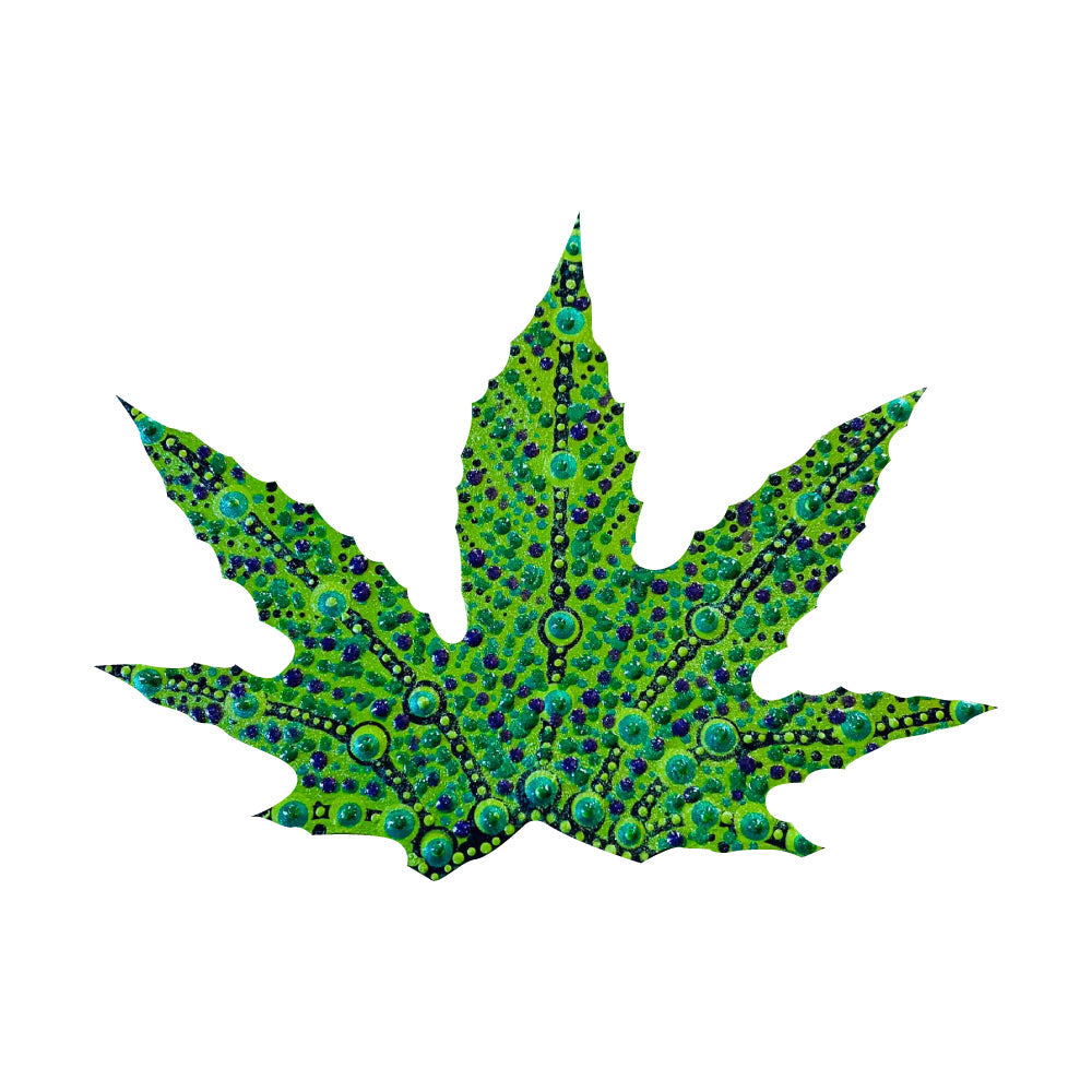 Basic Shape Cannabis Leaf MDF Cutout Silhouette Style 1 - Unfinished For DIY