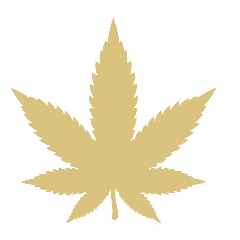Basic Shape Cannabis Leaf MDF Cutout Silhouette Style 2 - Unfinished For DIY