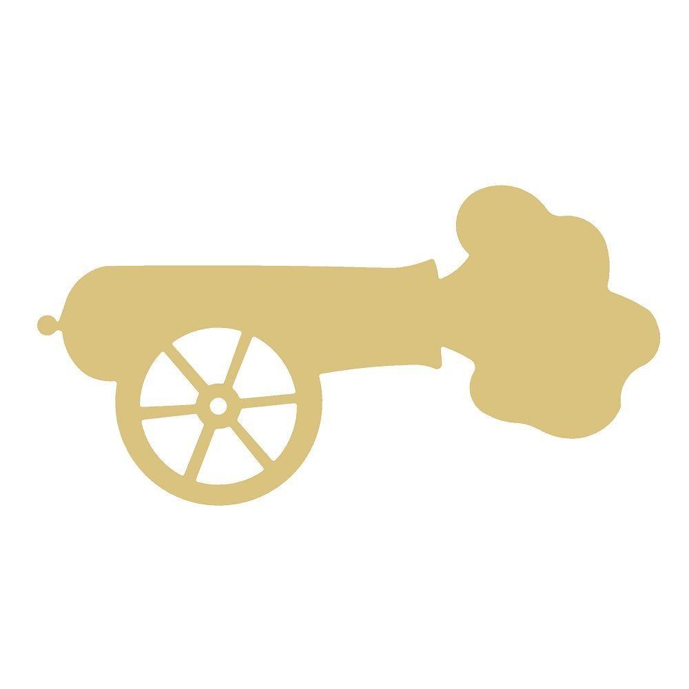Basic Shape Cannon MDF Cutout Silhouette - Unfinished For DIY