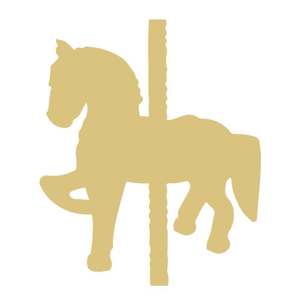 Basic Shape Carousel Horse MDF Cutout Silhouette Style 1 - Unfinished For DIY