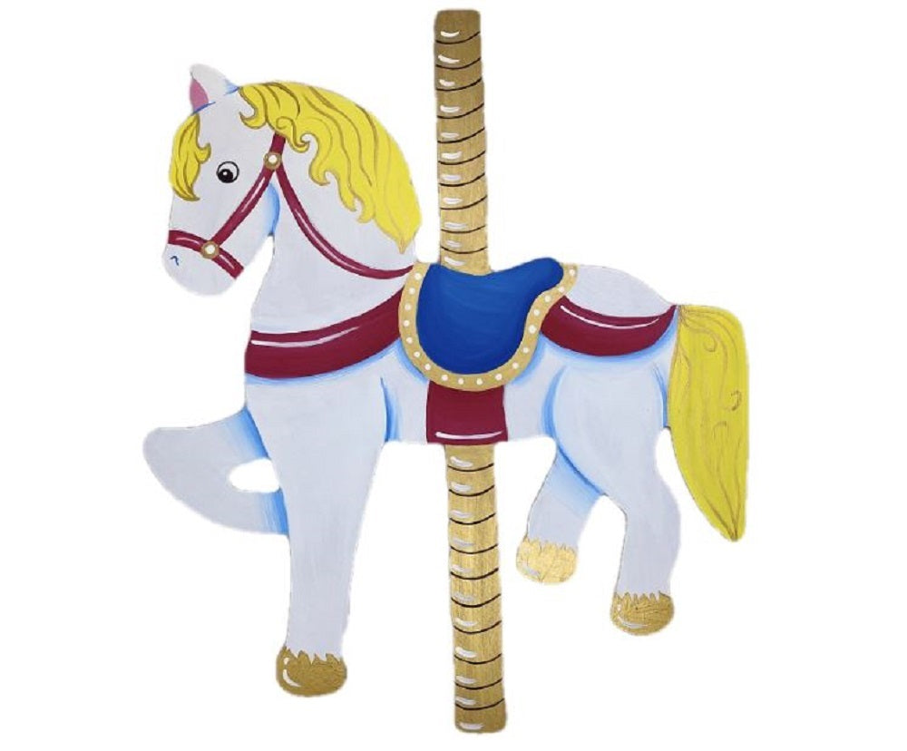 Basic Shape Carousel Horse MDF Cutout Silhouette Style 1 - Unfinished For DIY
