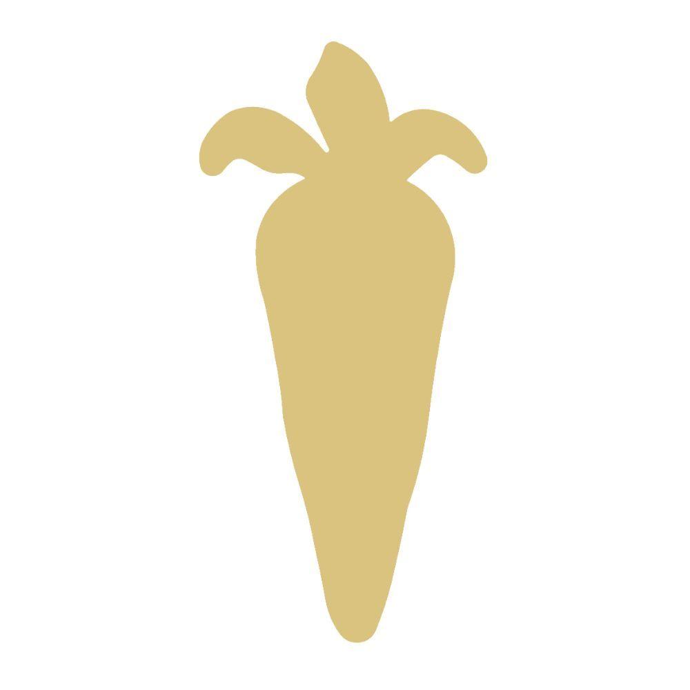 Basic Shape Carrot MDF Cutout Silhouette Style 1 - Unfinished For DIY