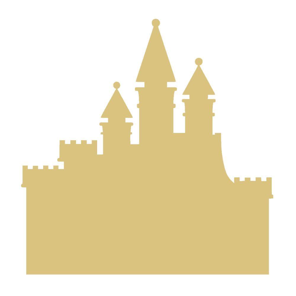 Basic Shape MDF Cutout Castle Silhouette - Unfinished For DIY
