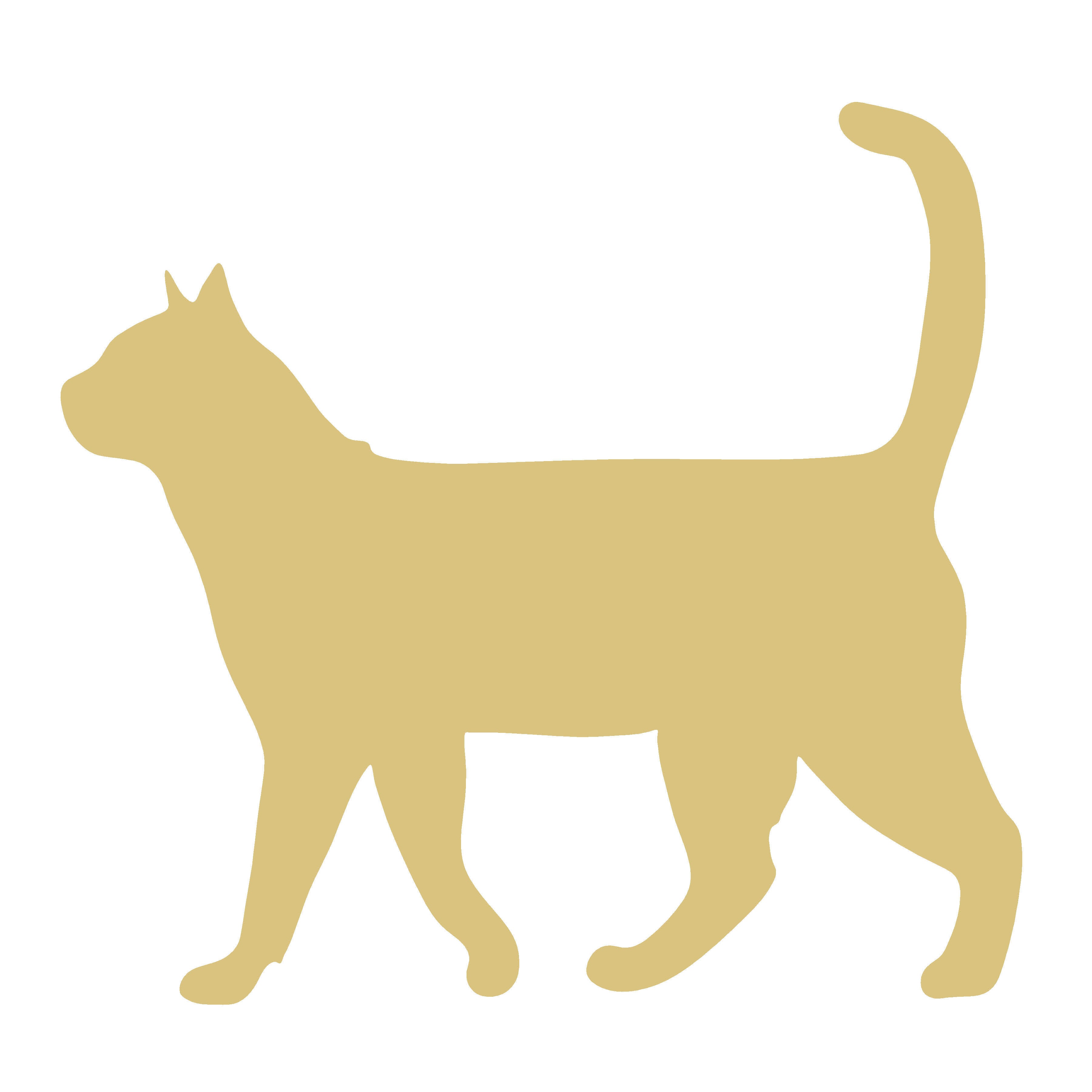 Basic Shape Cat MDF Cutout Silhouette Style 25 - Unfinished For DIY