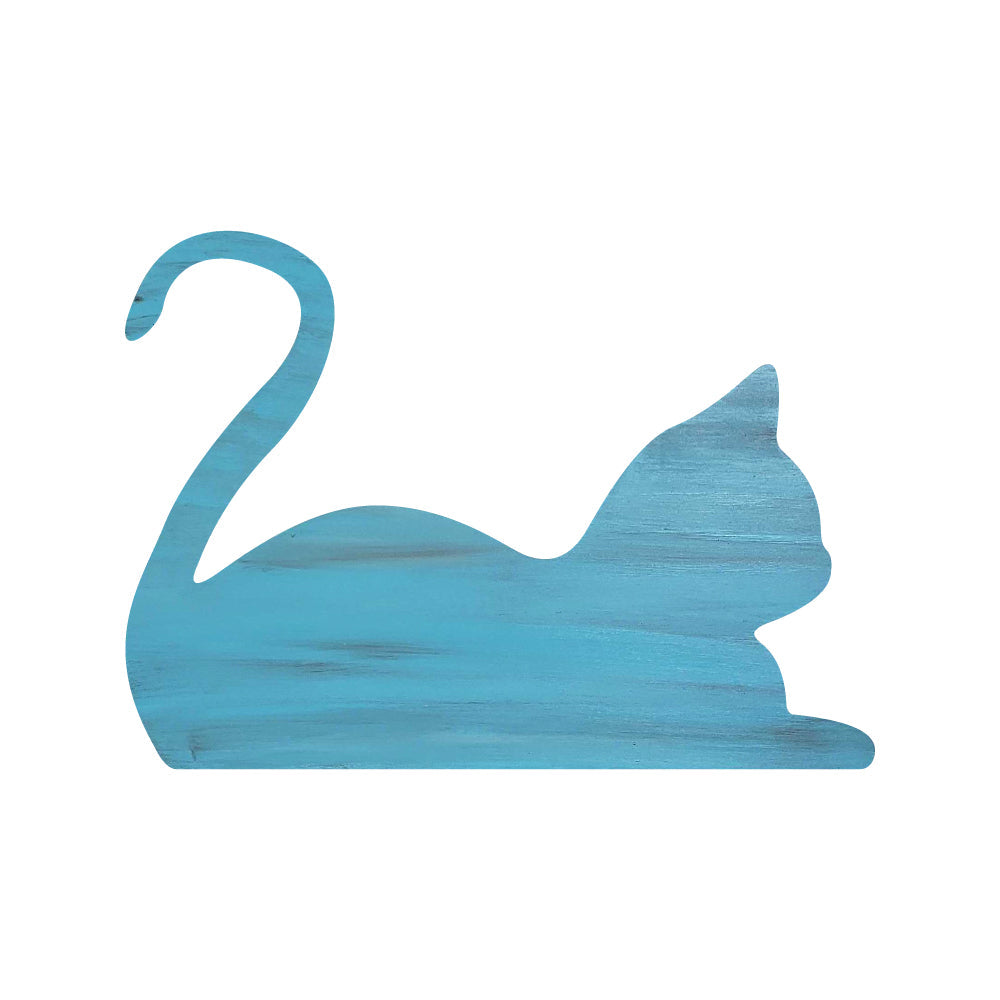 Basic Shape Cat MDF Cutout Lying Animal Silhouette - Unfinished For DIY