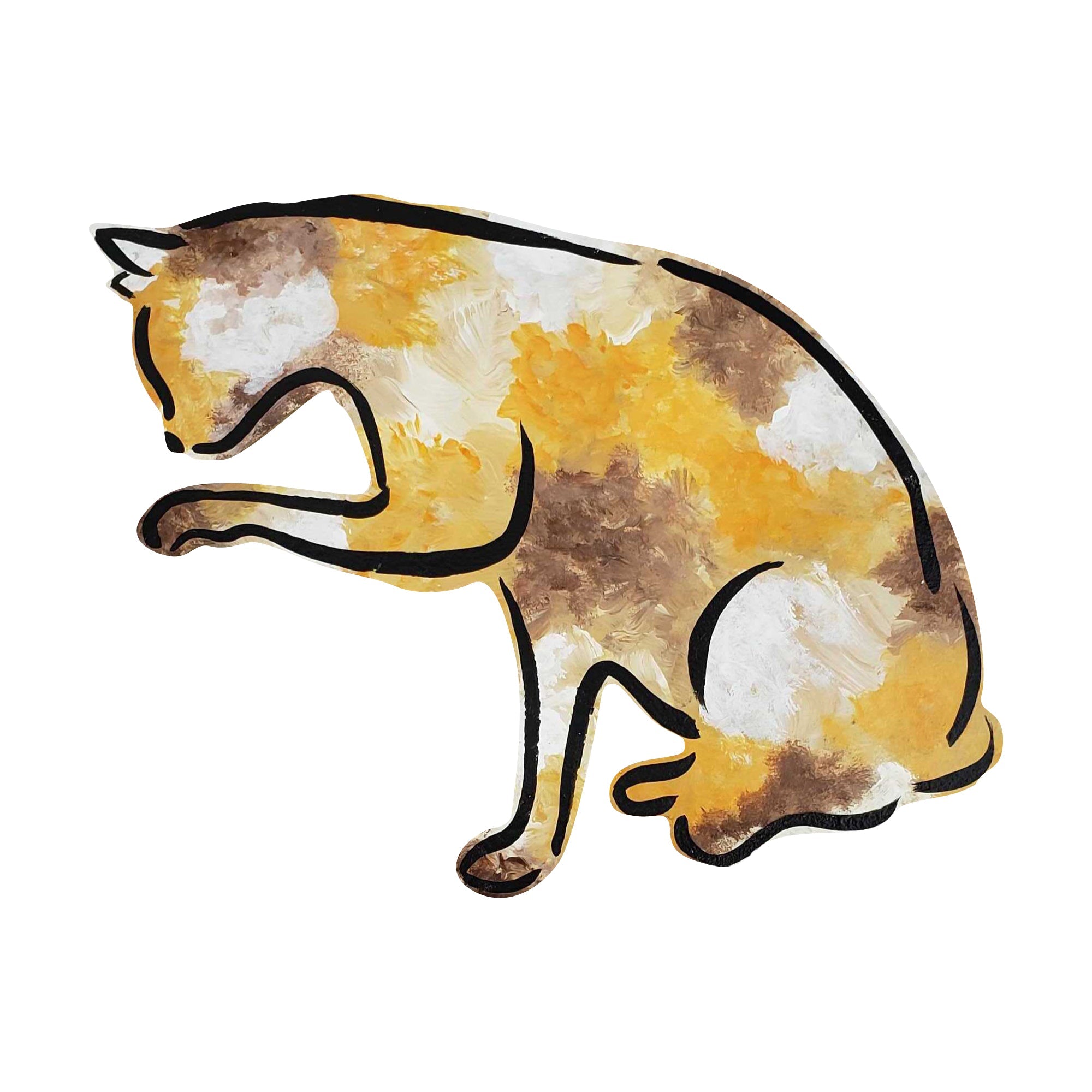 Basic Shape Cat Silhouette MDF Cutout Animal Silhouette Style 5 - Unfinished For DIY