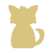 Basic Shape Cat MDF Cutout Animal Silhouette Style 7 - Unfinished For DIY