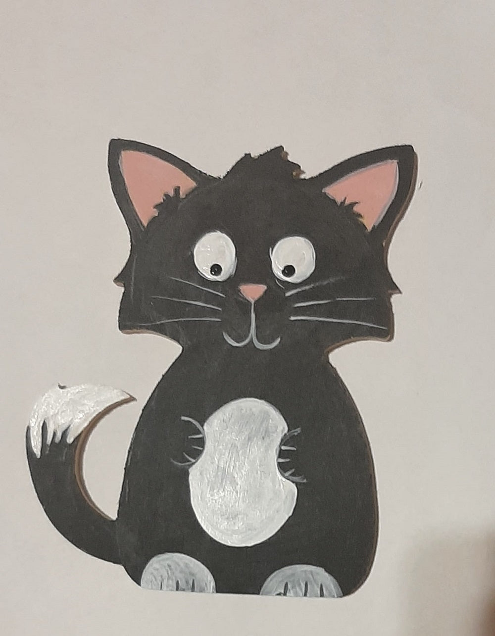 Basic Shape Cat MDF Cutout Animal Silhouette Style 7 - Unfinished For DIY