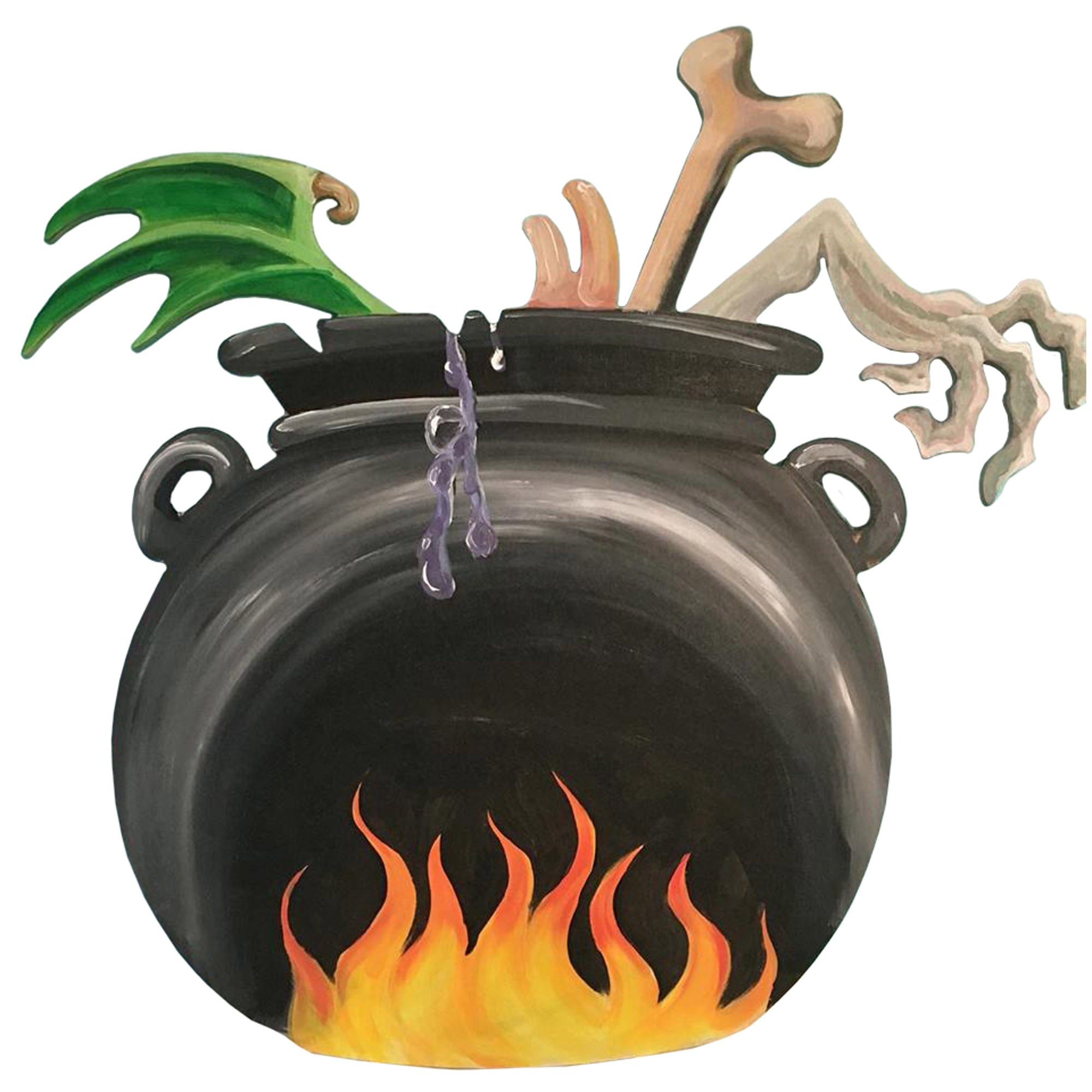 Basic Shape Cauldron MDF Cutout Halloween Skeleton And Witchy Accents - Unfinished For DIY